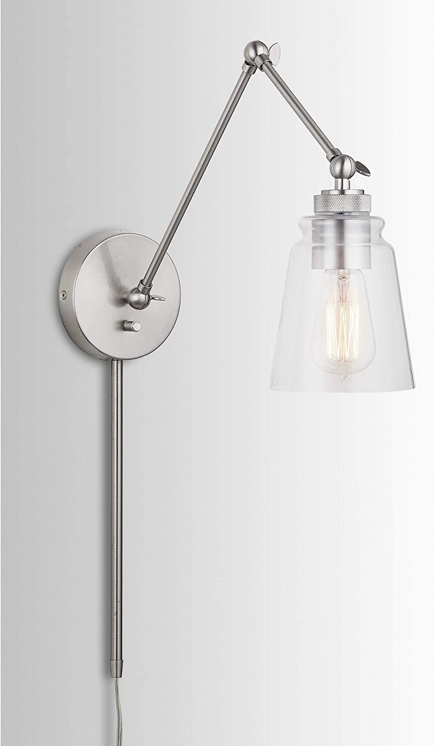 Profile 1 Light Brushed Nickel Wall Sconce Modern Contemporary Transitional Metal - Diamond Home USA