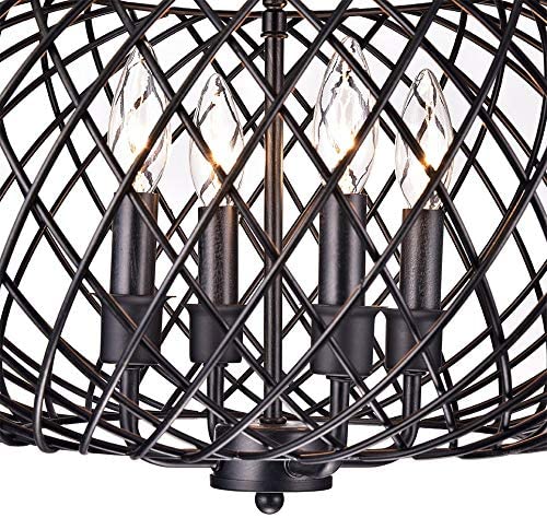 4 Light Candle Globe Chandelier Brown Modern Contemporary Metal Dimmable - Diamond Home USA
