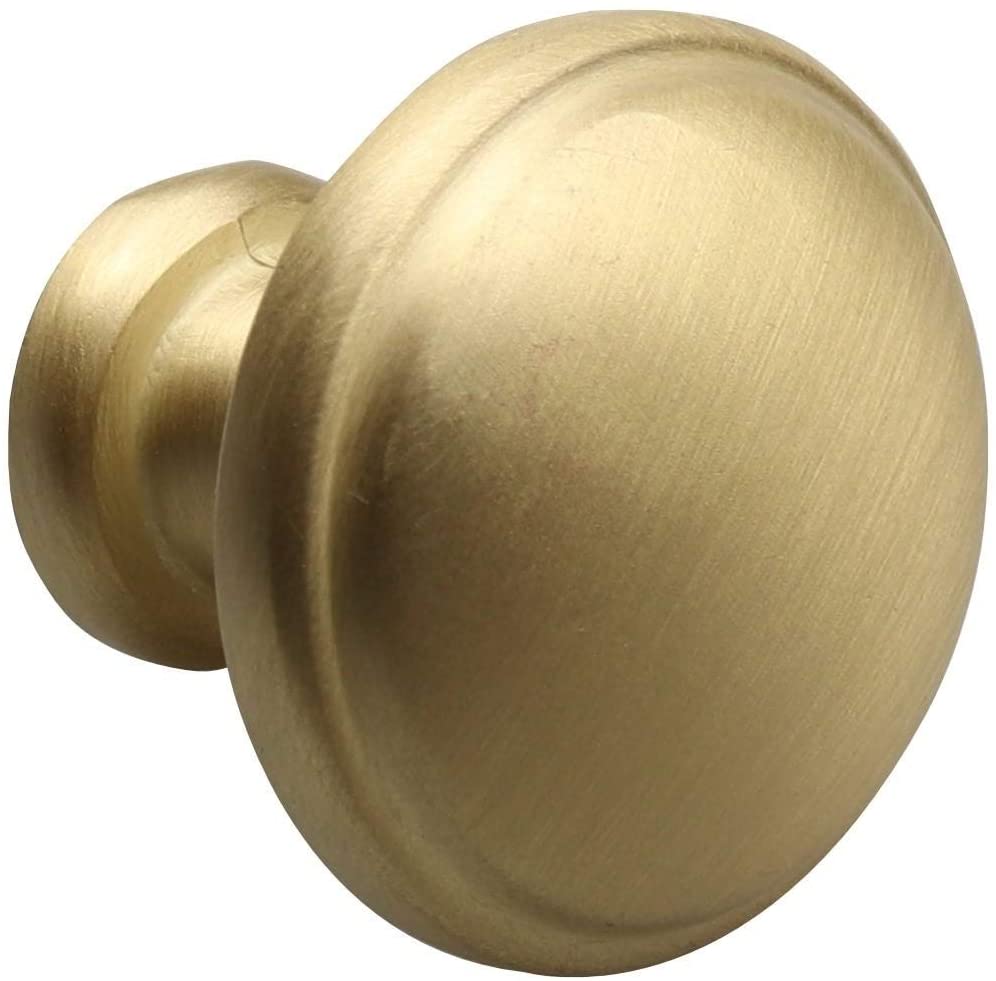 5 Pack 1 1/8 Satin Gold Round Ring Cabinet Knobs Traditional Zinc Finish - Diamond Home USA
