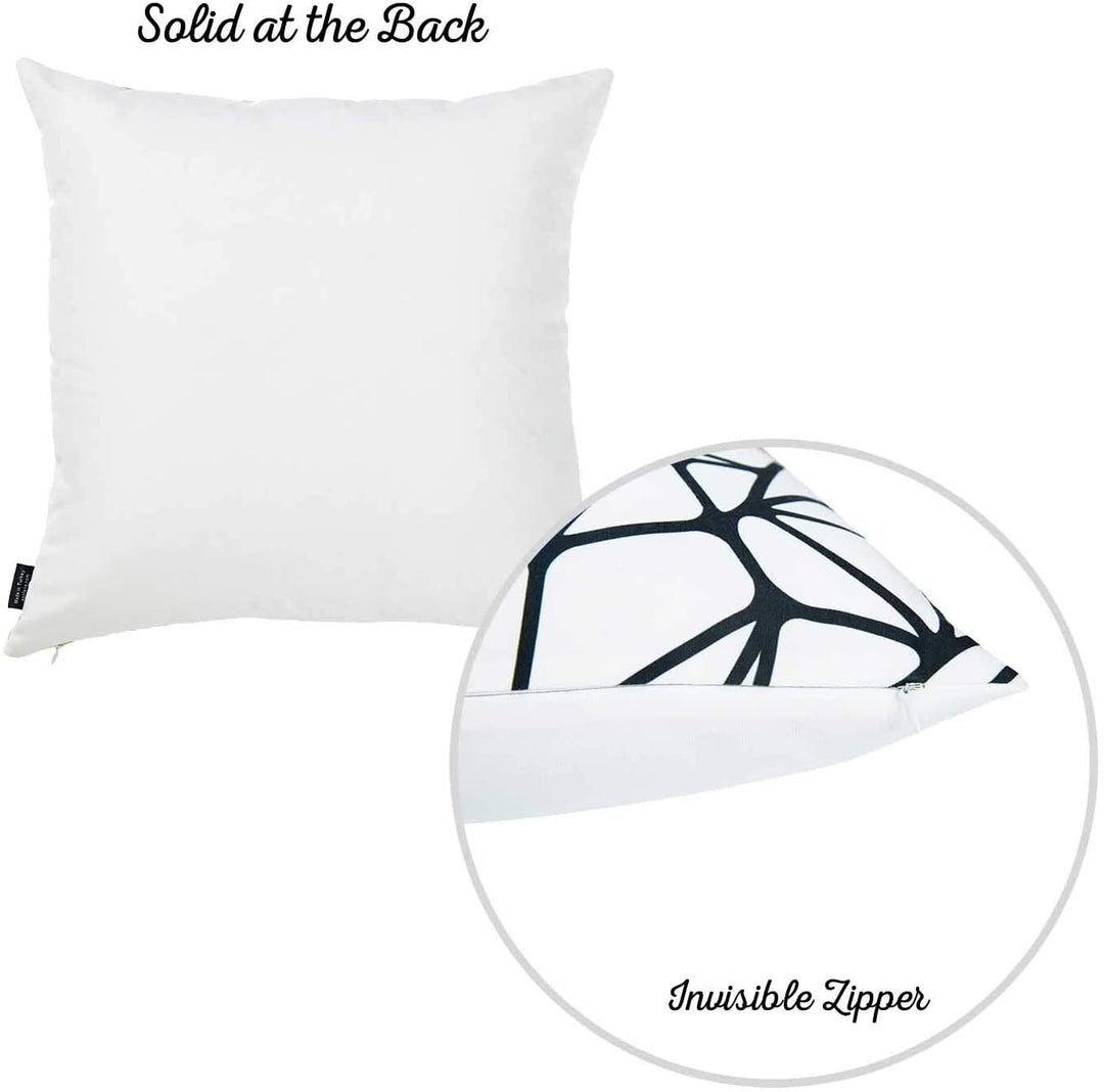 Scandi Bw Tangle Throw Pillow Cover (Set 4) White Abstract Traditional Polyester Set 3 More Removable - Diamond Home USA