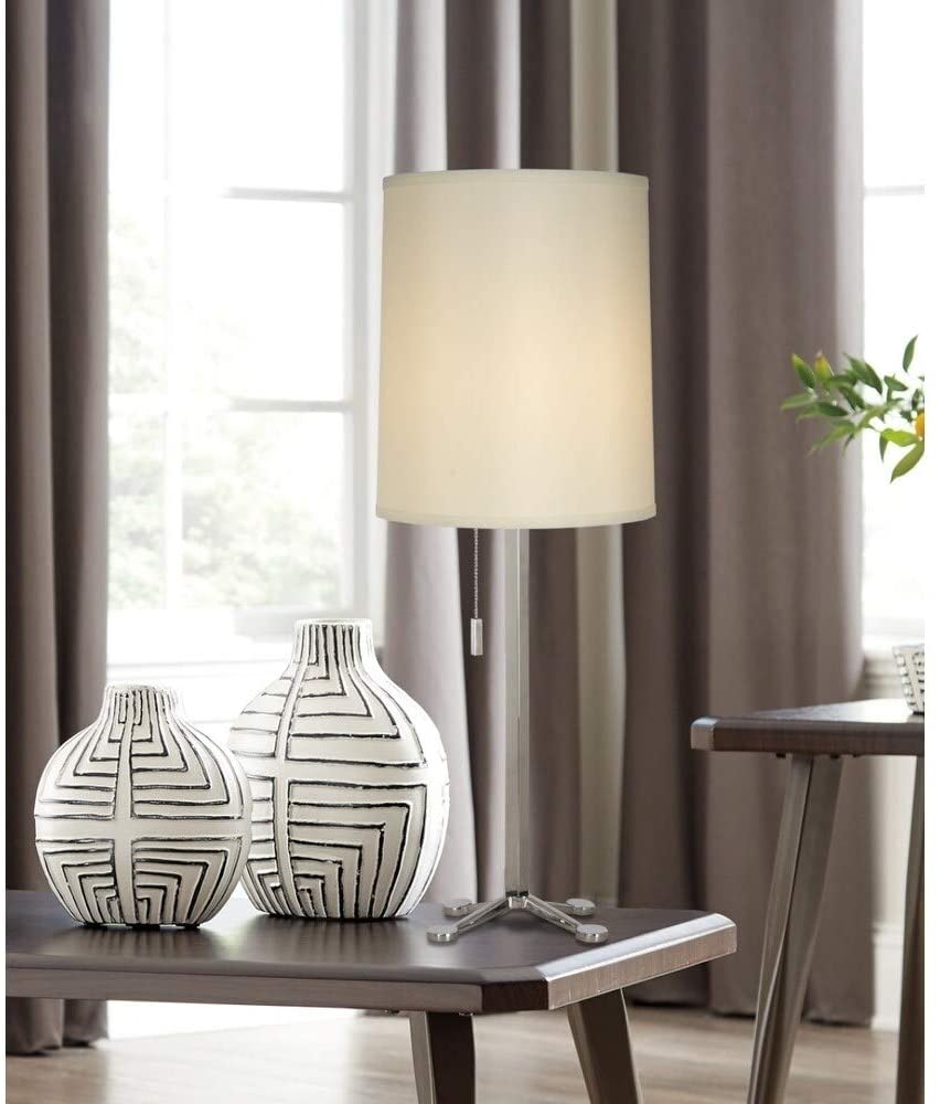 1 Light Table Lamp Polished Chrome 29" h Cream Transitional - Diamond Home USA