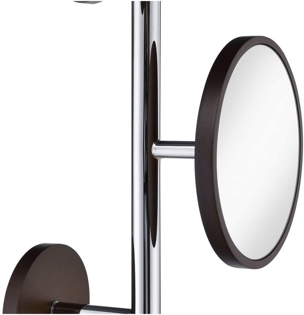 Coat Rack Mirror 12" W X D 69" H Brown Silver Modern Contemporary Metal Wood Finish - Diamond Home USA