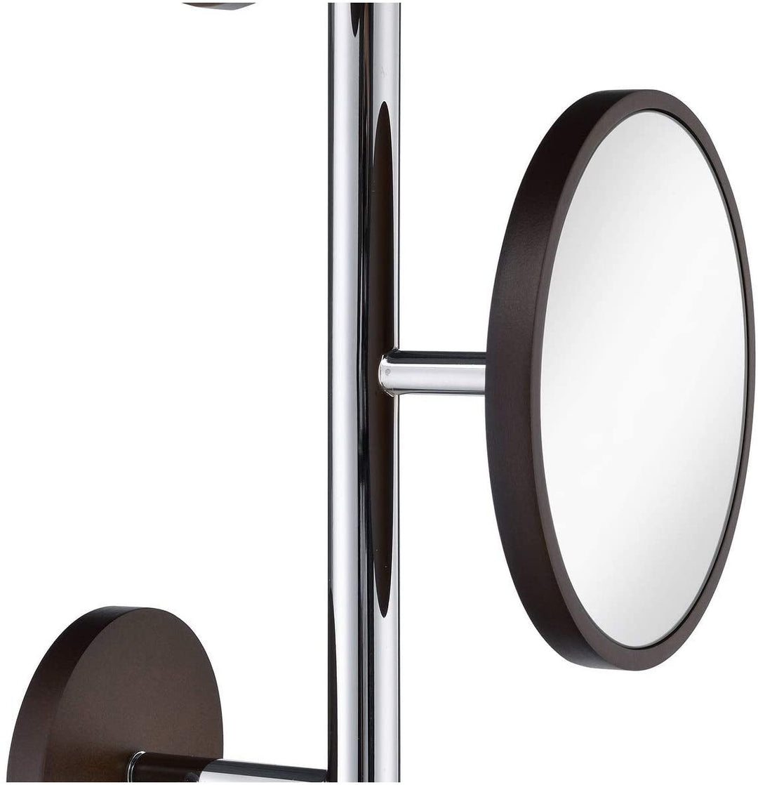 Coat Rack Mirror 12" W X D 69" H Brown Silver Modern Contemporary Metal Wood Finish - Diamond Home USA