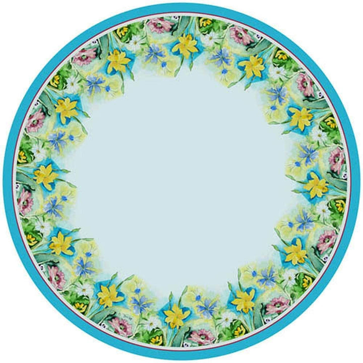 Floral Round Wrinkle Free Tablecloth 58 Color Polyester - Diamond Home USA