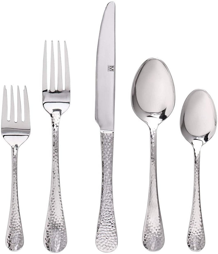 Flatware Hammered Stainless Steel 40pc Set 9" X 0'5" Modern Contemporary - Diamond Home USA