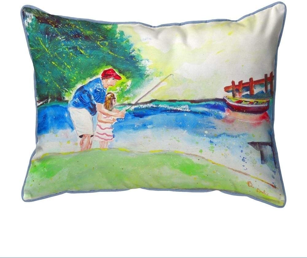 Fishing Lesson Small Indoor/Outdoor Pillow 11x14 Color