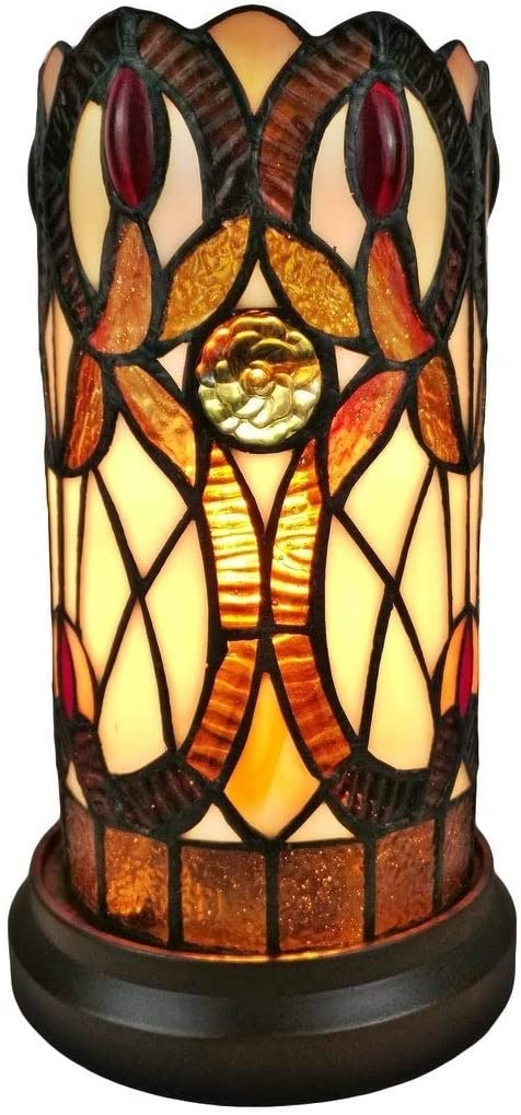 Tiffany Table Lamp Floral Stained Glass Bedside Night