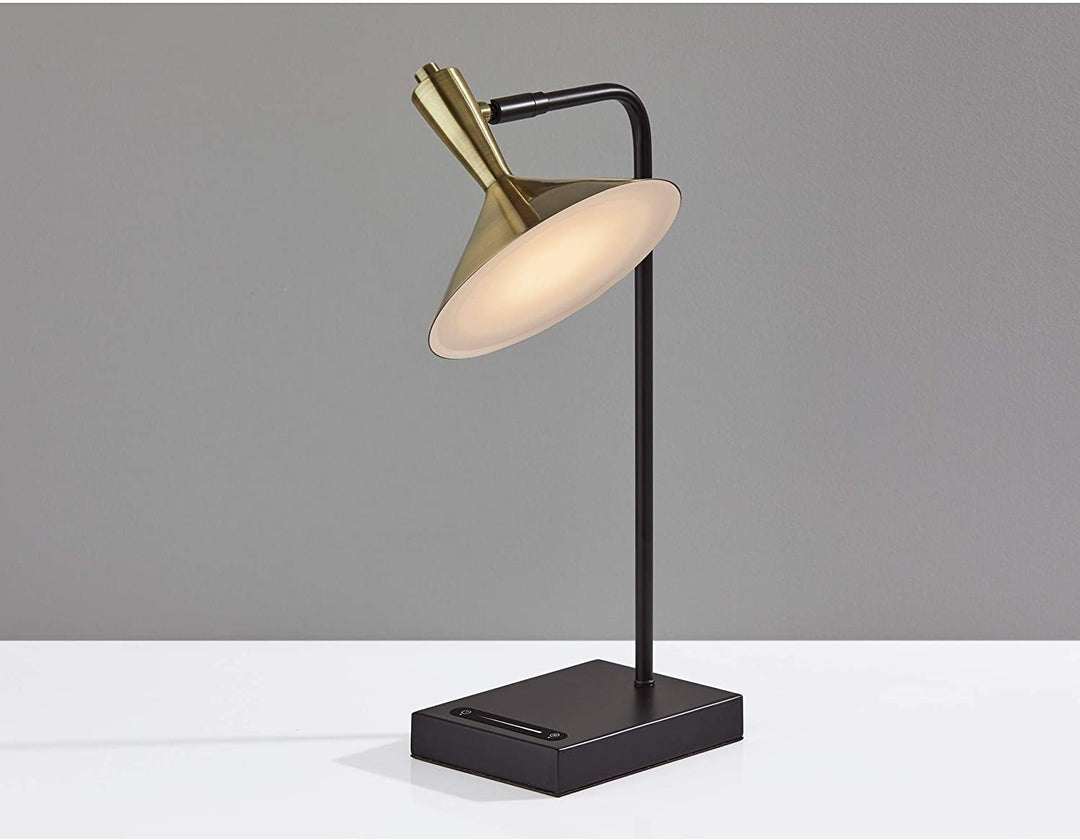 Black Antique Brass Led Desk Lamp Bronze Industrial Modern Contemporary Transitional Bulbs Included Energy Efficient - Diamond Home USA