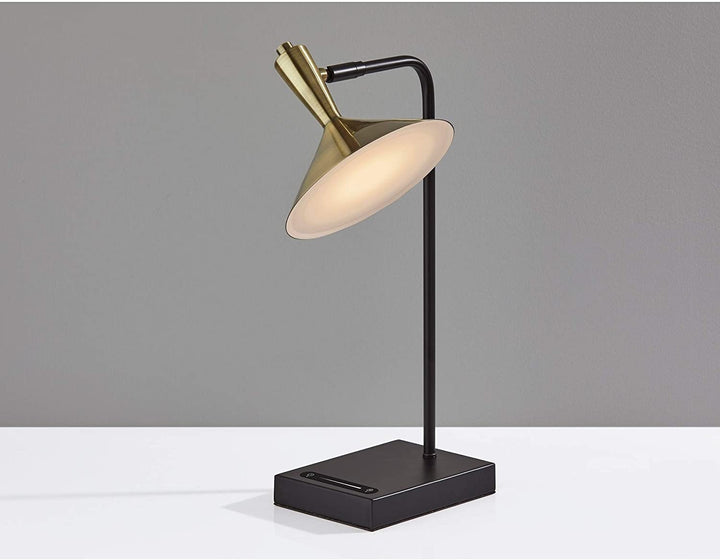 Black Antique Brass Led Desk Lamp Bronze Industrial Modern Contemporary Transitional Bulbs Included Energy Efficient - Diamond Home USA