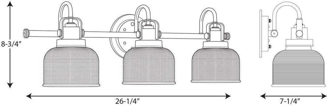 Silvertone 3 Light Chrome Bath Light N/ Grey Traditional Steel - Diamond Home USA