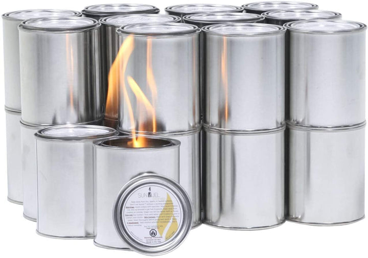13 Ounce Gel Firespace Fuel 24 Pack Model Silver Steel - Diamond Home USA
