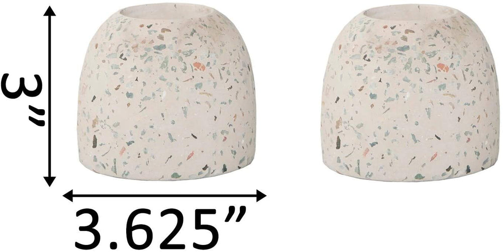 Set 2 3 5" Vase Off White Mid Century Modern Cement Handmade
