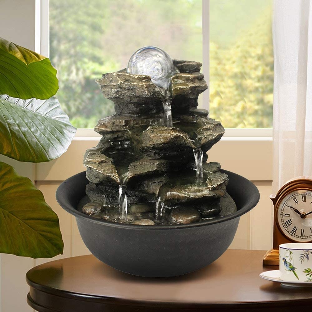 8 3 inch H 4 Tier Cascading Rock Falls Tabletop Water