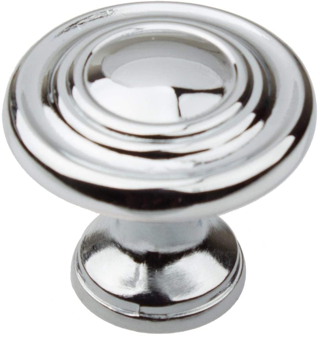 5 Pack 1 1/4 Polished Chrome Round Ring Cabinet Knobs