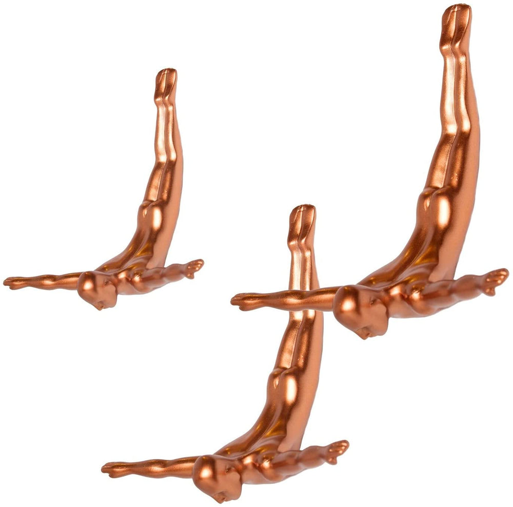 6 5" X 2 5" Bronze 3 Pack Brown Circus Resin - Diamond Home USA