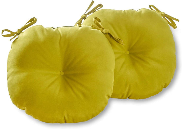 Unknown1 Driftwood 15 inch Round Outdoor Green Bistro Chair Cushions (Set 2) Solid Modern Contemporary Transitional Polyester Fade Resistant Uv Water