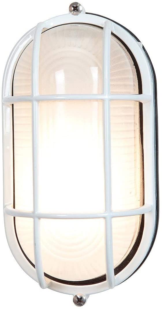 1 Light White Wet Location 8 inch Modern