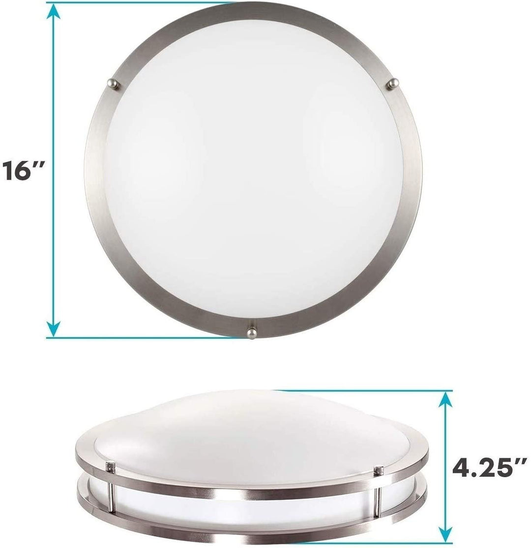 16 Inch Led Flush Mount Ceiling Light Color Temperature Selectable 2700k / 3000k 3500k 4000k 5000k Metallic Modern Contemporary Acrylic Metal Dimmable