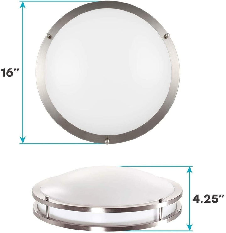 16 Inch Led Flush Mount Ceiling Light Color Temperature Selectable 2700k / 3000k 3500k 4000k 5000k Metallic Modern Contemporary Acrylic Metal Dimmable