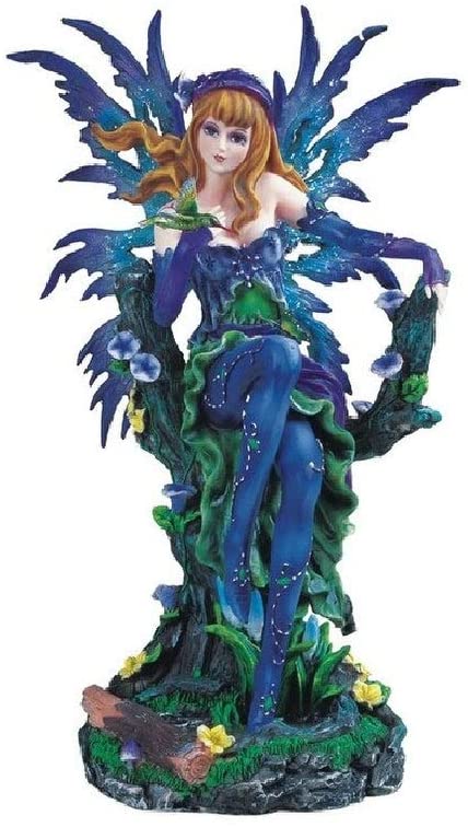 12" h Blue Spring Fairy Statue Fantasy Decoration Figurine