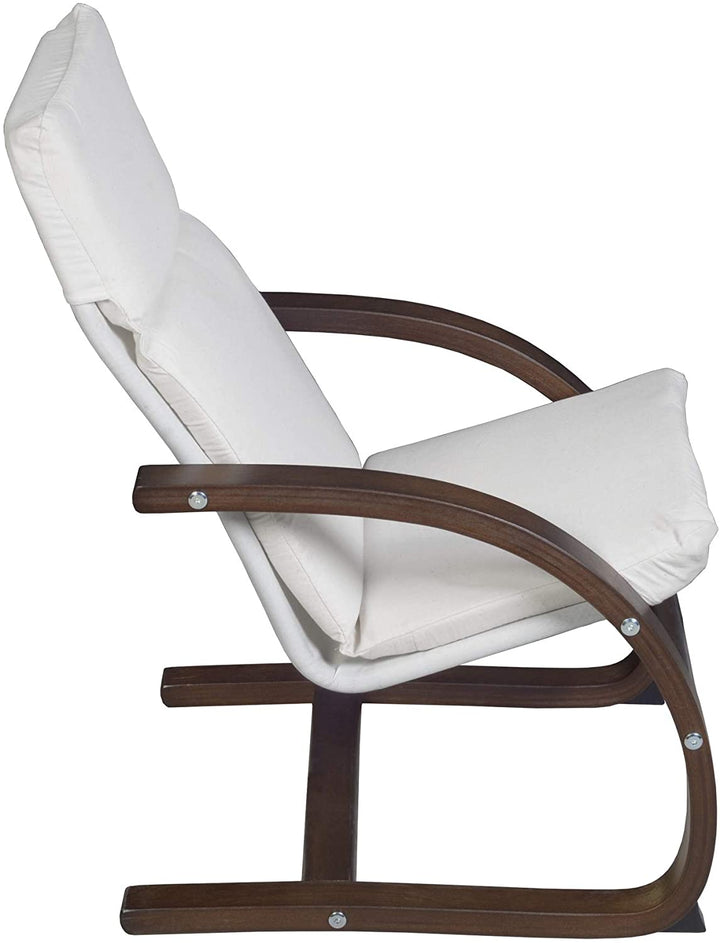 Children's Reclining Chair Mocha Walnut/Beige Blue Wood - Diamond Home USA