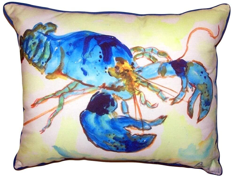 Green Blue Lobster Large Pillow 16x20 Color Graphic Nautical