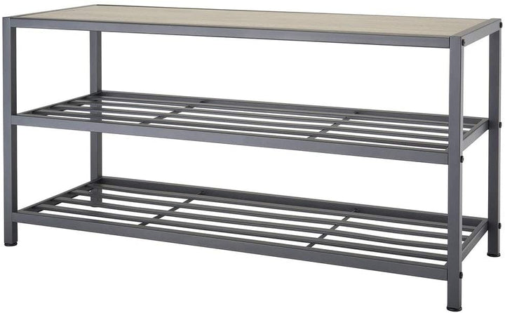 3 Tier Shoe Slate Gray Grey Abstract Steel Powder Coated - Diamond Home USA
