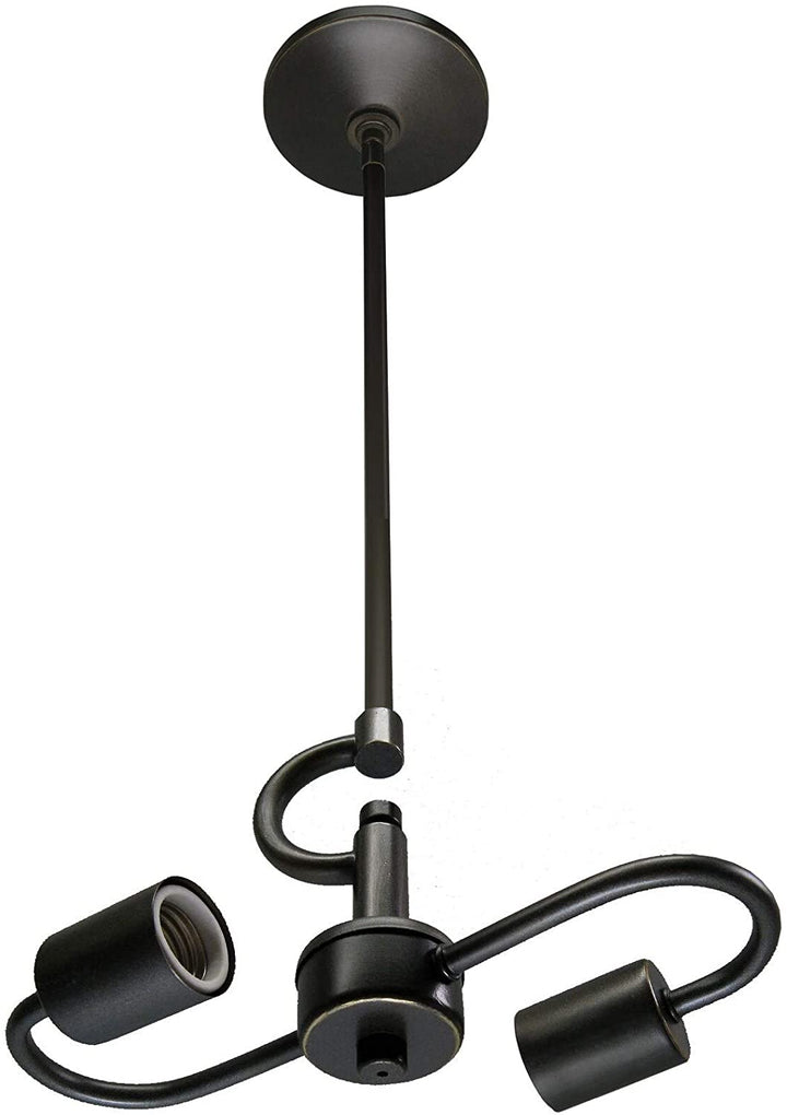 Cloth Wire Pendant Kit 3 Lights Oil Rubbed Bronze Tan Modern