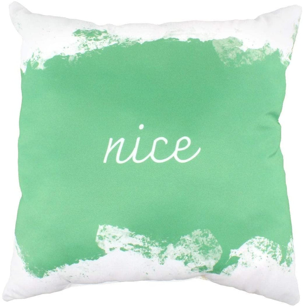 Naughty/Nice Pillow Color Quotes Sayings Transitional Polyester Single - Diamond Home USA