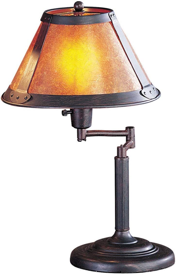 60 watt Swing Arm Desk Lamp Brown Orange Mission