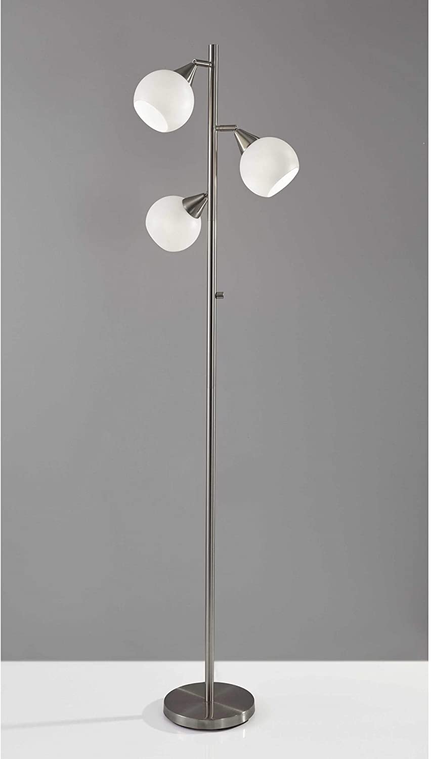 16" X 71" Brushed Steel Metal Tree Lamp 71 X 16 Modern