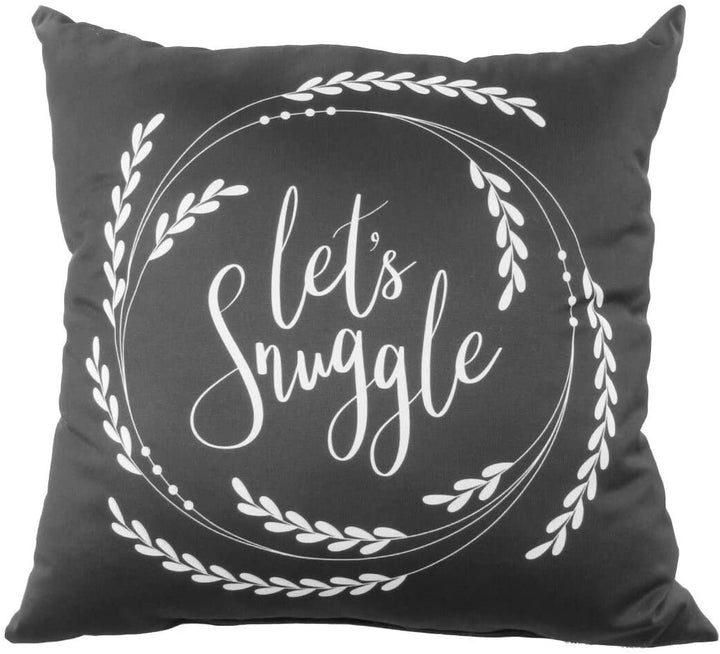 Snuggle Pillow Grey Quotes Sayings Transitional Polyester