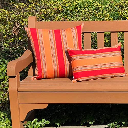 Salsa 12x20 Outdoor Pillow Red Stripe Modern Contemporary
