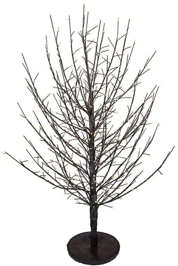 3 Foot Dark Brown Twig Tree Warm White Cluster Lights