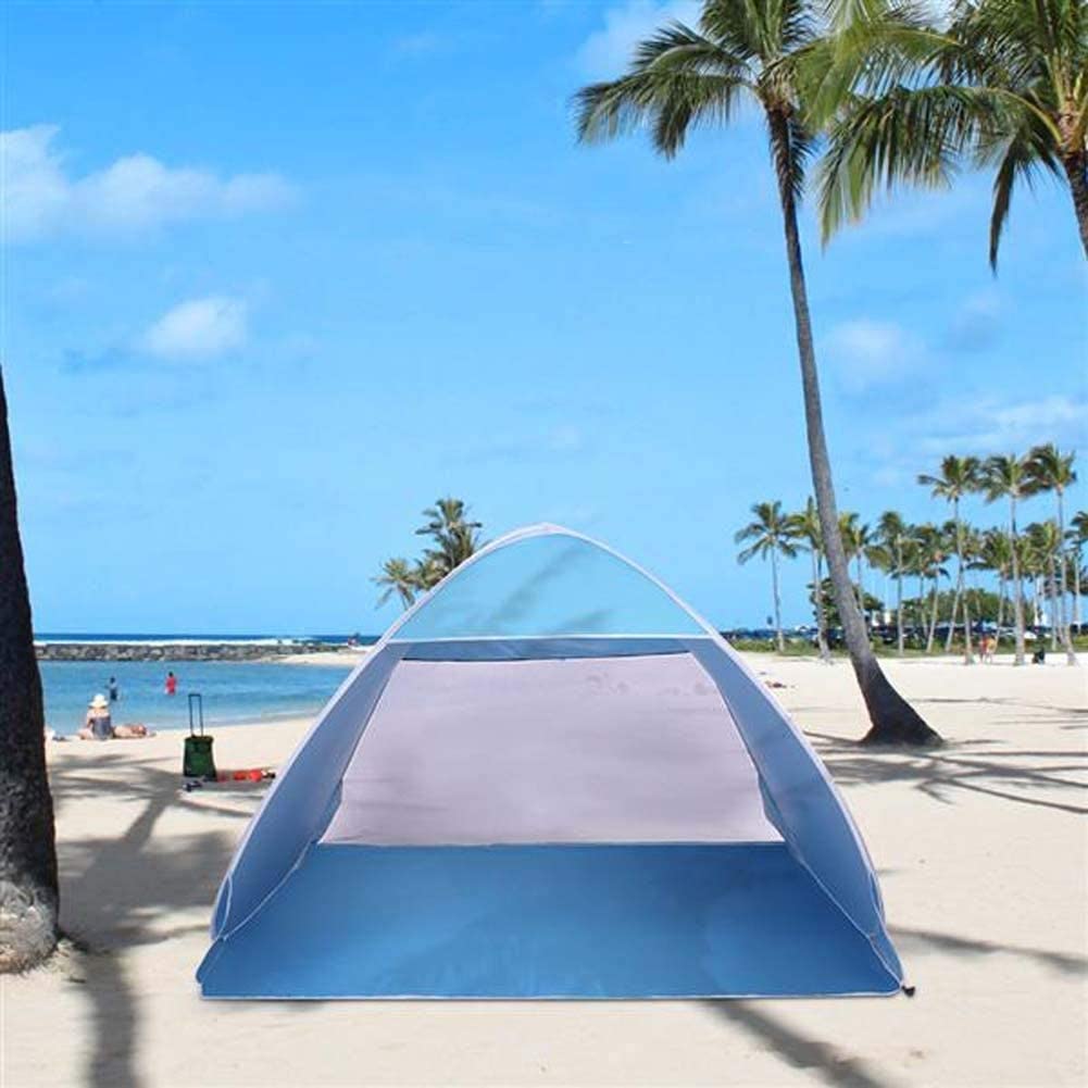 Beach Tent p Up Sun Shelter Big Automatic Umbrella Blue
