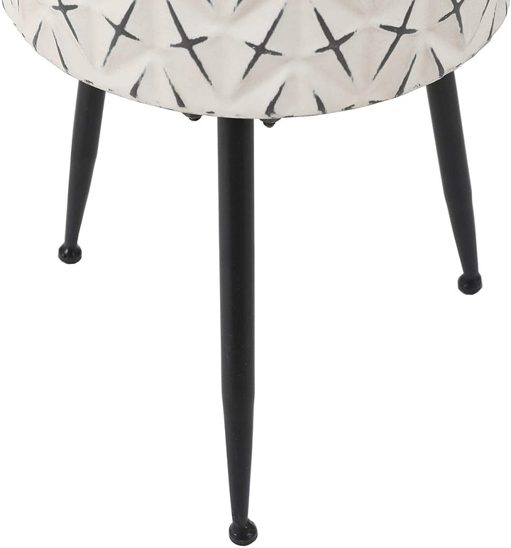 Unknown1 3 Piece Standing Metal Round Planters Black White Modern Contemporary - Diamond Home USA