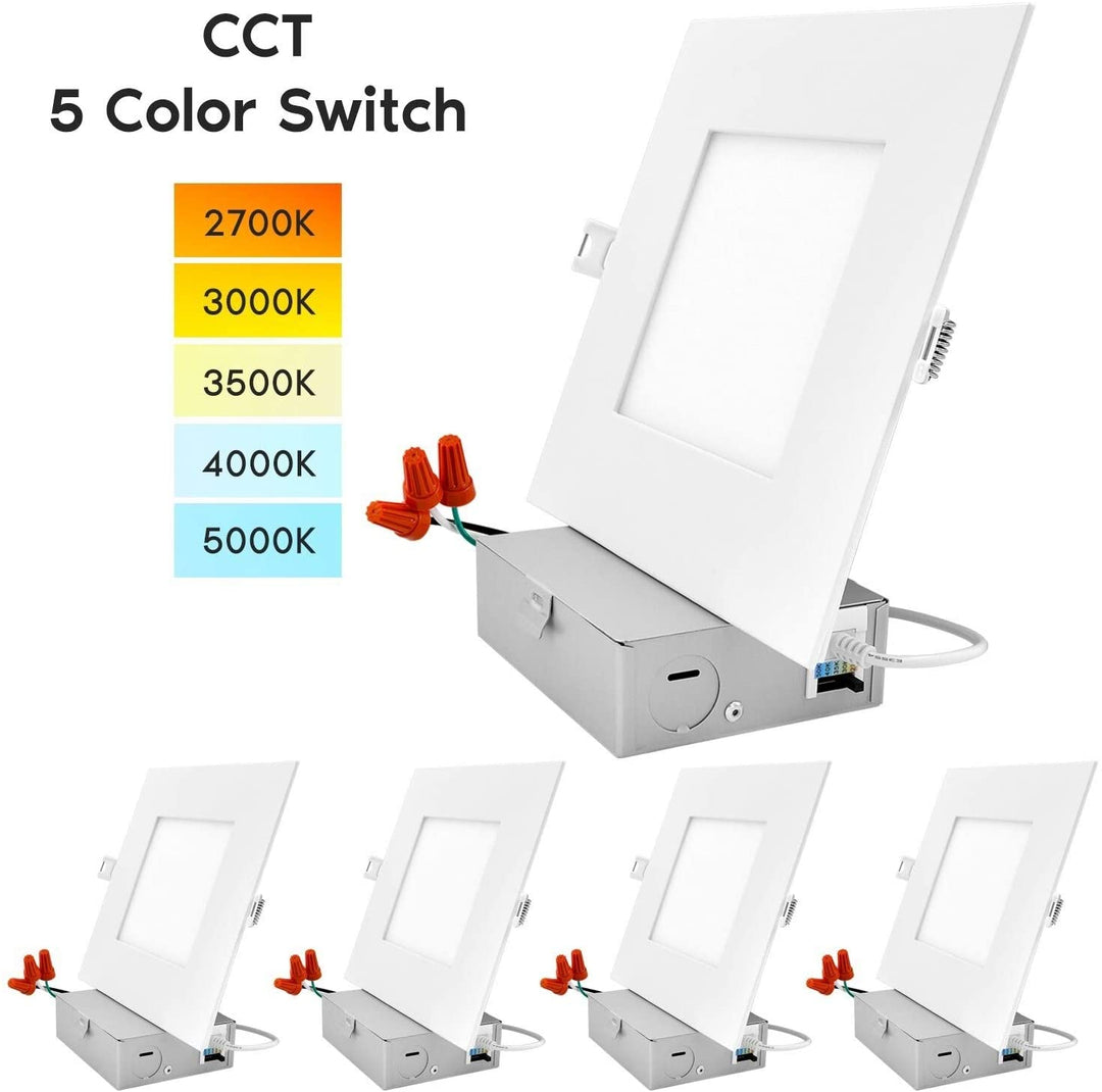 6" Square Led Recessed Lighting Color Temperature Selectable