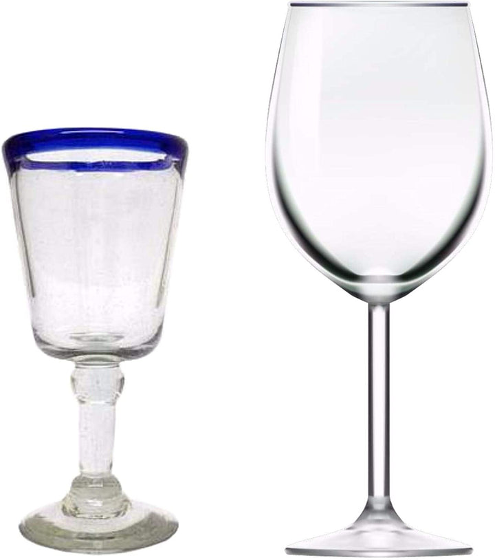 Handmade Wine Glasses Chardonnay Tableware Perfect Hostess (Mexico) Clear Glass - Diamond Home USA