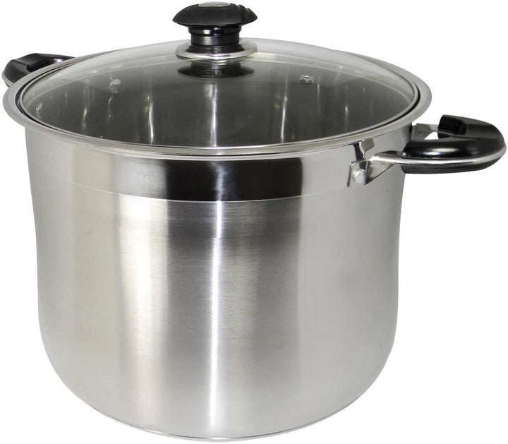 20 Qt Stainless Steel Tri ply Heavy Duty Gourmet Stock Pot Grey - Diamond Home USA