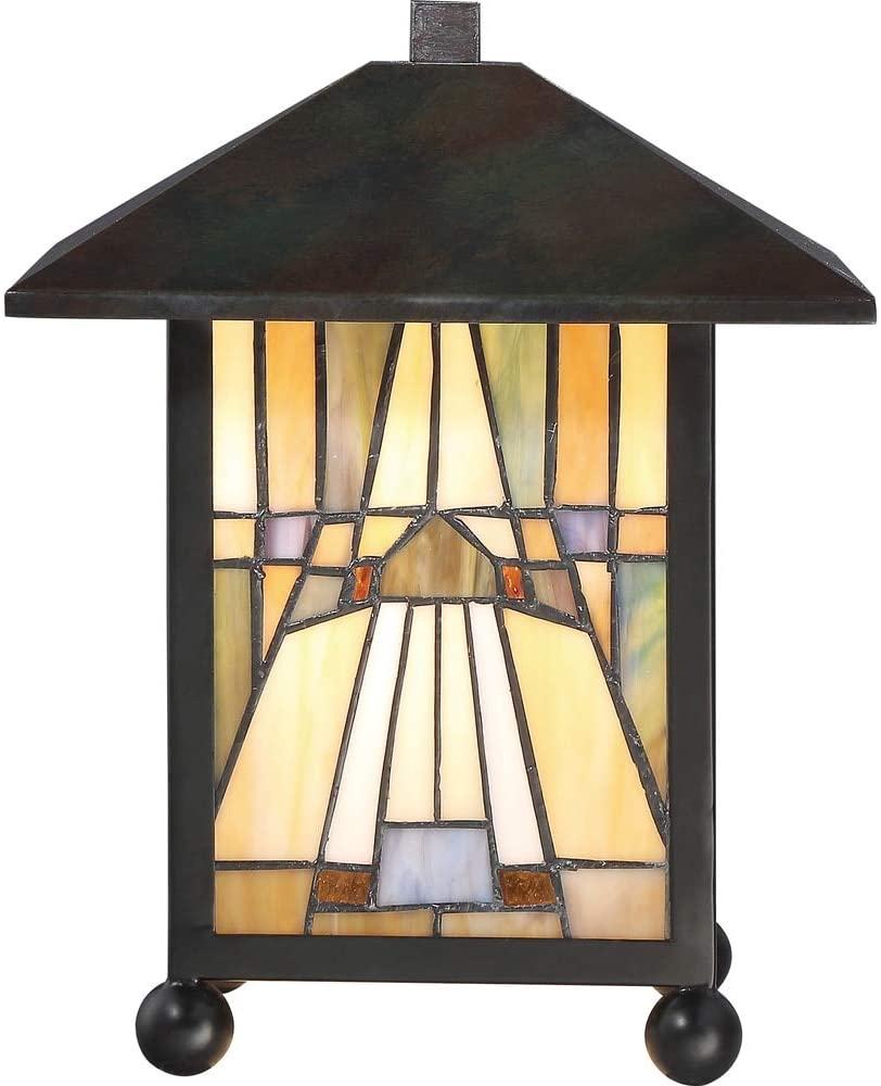 Tiffany Rectangular Desk Lamp Brown Traditional Bronze - Diamond Home USA