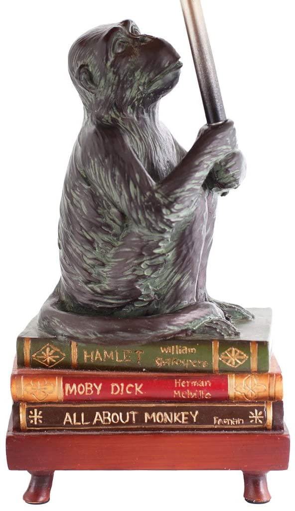 21 75" h Intellectual Monkey Table Lamp 11" l X 11" w Brown Orange Red Tiffany Traditional Transitional - Diamond Home USA
