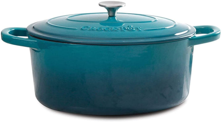 5 Qt Round Dutch Oven Teal Enamel Brushed Ss Hollow Knob