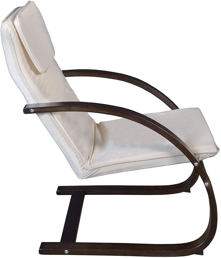 Reclining Chair Mocha Walnut/Beige Wood - Diamond Home USA