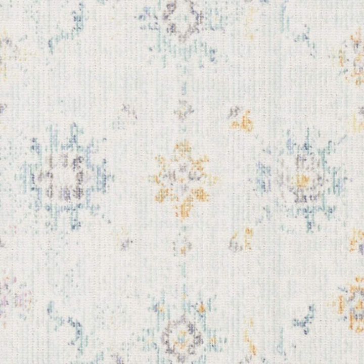 Bohemian Seafoam/Blue Cotton Rug 3' X 8' Green Oriental Eclectic Modern Contemporary Polyester Contains Latex - Diamond Home USA