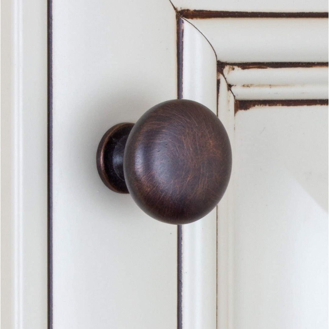 1 125 inch Oil Rubbed Bronze Classic Round Cabinet Knobs (Case 25) Brown Metal Finish - Diamond Home USA
