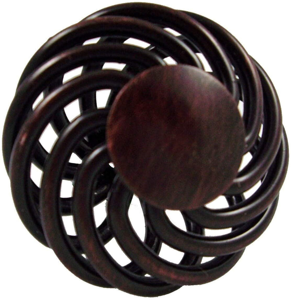 1 5 inch Oil Rubbed Bronze Round Birdcage Cabinet Knobs (Pack 25) Brown Metal Finish - Diamond Home USA