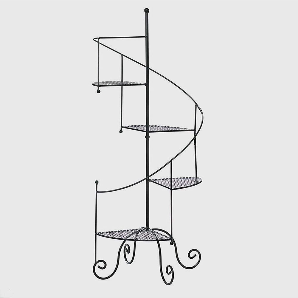 Spiral Metal 4 Step Plant Stand Black - Diamond Home USA