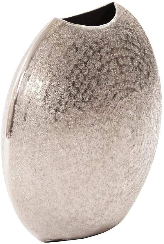 Frosted Silver Metal Vase Small - Diamond Home USA