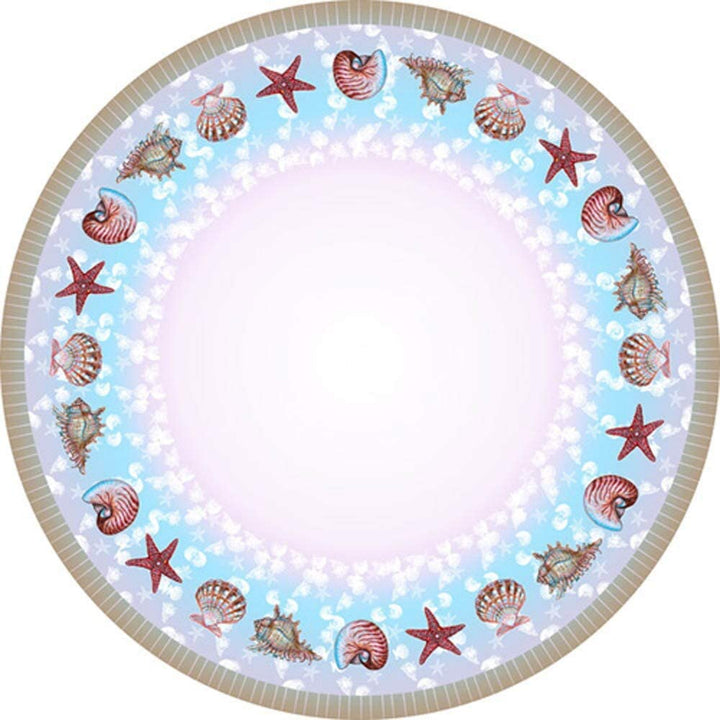 Shells 58 inch Round Tablecloth Color Polyester - Diamond Home USA