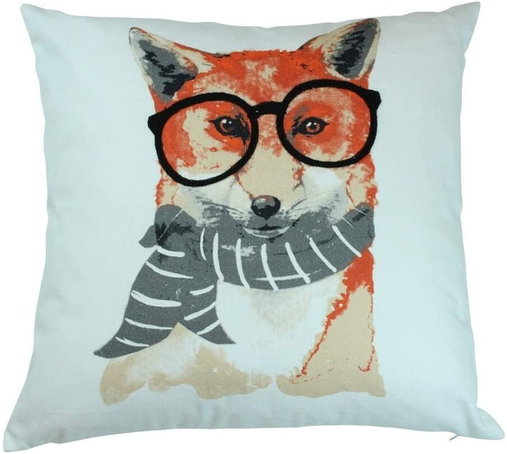 Scarf Throw Pillow Cotton 18 Inch Grey Tan White Animal
